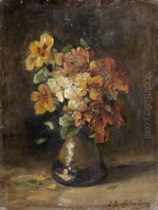 Nature Morte Au Bouquet De Capucines by Eugene Berthelon
