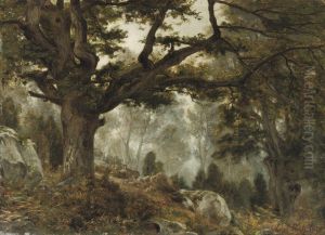 The Forest Of Fontainebleau, France by Eugene Berthelon