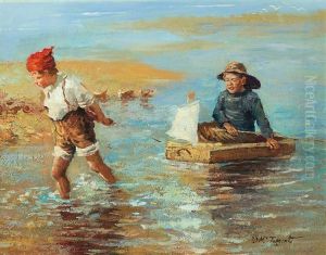 Two Boys Playing At The Beach by William McTaggart