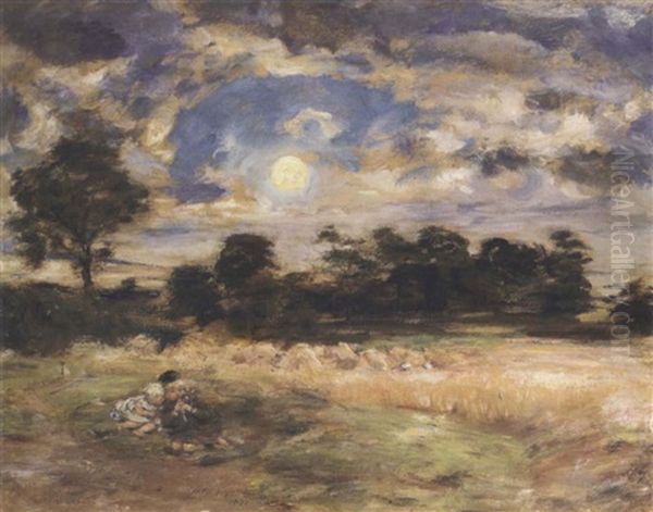 The Harvest Moon At Twilight - view 1