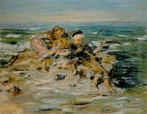 Children Fishing By The Shore by William McTaggart