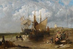 Fischmarkt An Der Englischen Kuste by James Meadows Snr