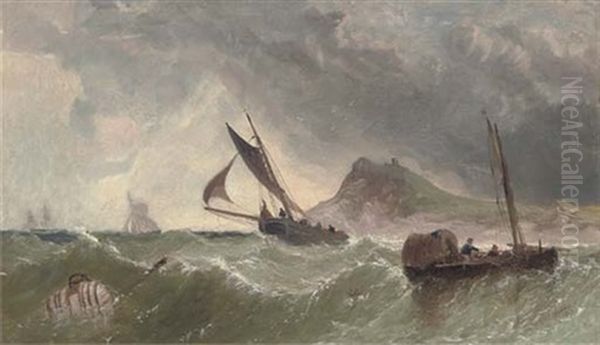 Fishing Craft In A Swell Off The Coast - view 1