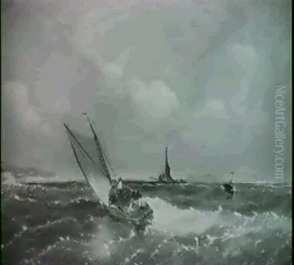 Ships On Rough Seas Off The Coast - view 1