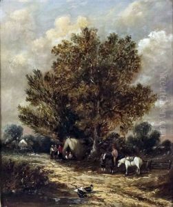 Country Scenes With Cottages (pair) Country Scenes With Cottages (pair)
