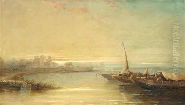 The Rhone At Avignon, Sunset - view 1
