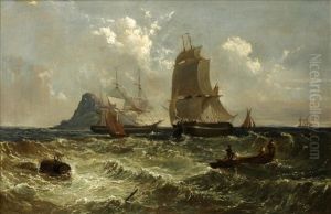 Shipping Off A Coast by Arthur Joseph Meadows