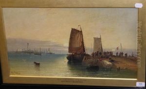 Dutch Boats Unloading, Early Morning by Arthur Joseph Meadows