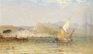 Xebec Off Parga, Greece by Arthur Joseph Meadows