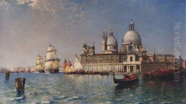 Venice, Flood Tide - The Dogana And Santa Maria Della Salute - view 1