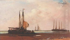 Dutch Boats Preparing For Sea, Near Schevenigen