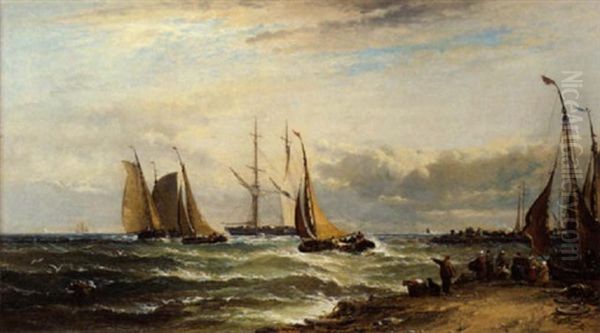 A Fair Wind, Dutch Fishing Boats Leaving Port - view 1