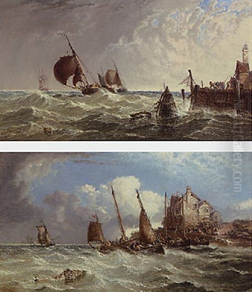 Dutch Boats Running For Shelter - view 1