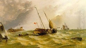 Luggers And Fishing Boats In Stormy Waters