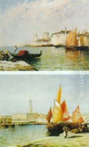 Venice With The Doges Palace And Campanile (+ St. Nicolo, Venice; Pair)