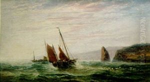 Off The Dawlish Coast At Sunrise by Arthur Joseph Meadows