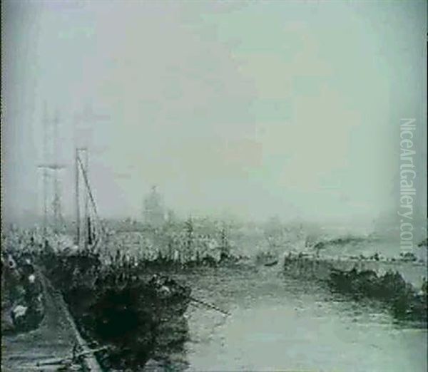 Dunkerque Harbour - Evening Calais From The Pier - view 1
