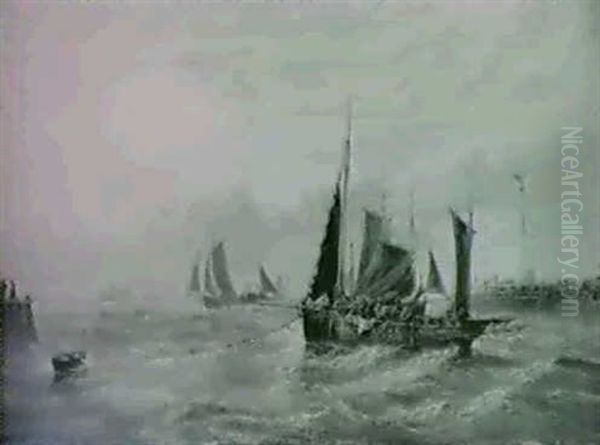 Fishing Boats In The Mouth Of The Dover Harbour - view 1