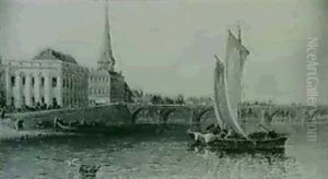 River Scene On The Loire & A Companion Piece by Arthur Joseph Meadows