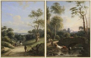 Views Of The Welsh Countryside, A Pair by James Edwin Meadows