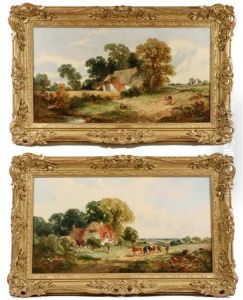 A Pair Of Sussex Farmstead Landscapes