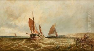 Retour Des Pecheurs A Douvres by James Edwin Meadows