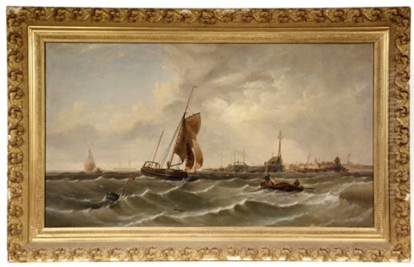 Fishermen Approach Docks In Storm - view 1
