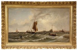 Fishermen Approach Docks In Storm