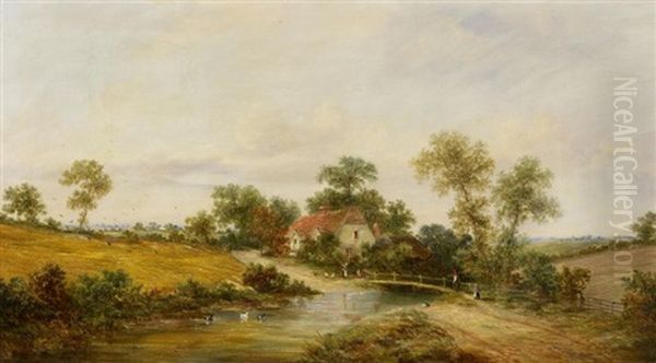 Englische Landschaft Mit Bauerngehoft - view 1