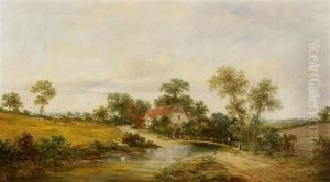 Englische Landschaft Mit Bauerngehoft