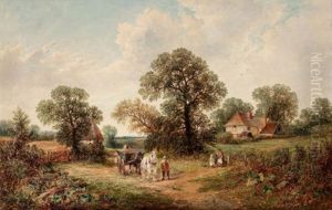 Sussex Landscape (rural Scene With Hay Cart) by James Edwin Meadows