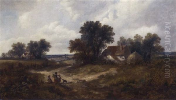 Children Before A Cottage, Surrey - view 1