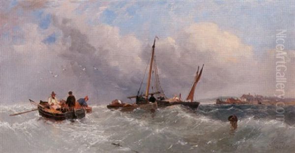 Fishing Boats Off The Essex Coast - view 1