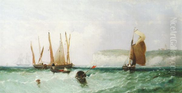 Herring Boats Off Flamborough Head - view 1