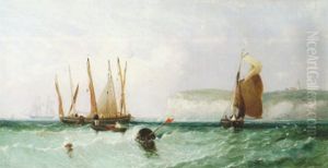 Herring Boats Off Flamborough Head by James Edwin Meadows