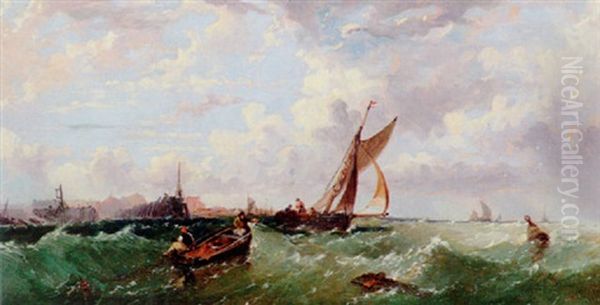 Barges In A Heavy Swell - view 1