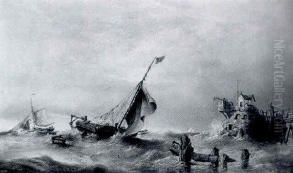 Rough Seas Off The Normandy Coast - view 1