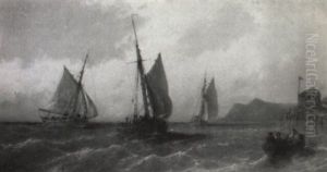 Off The Norfolk Coast In The Sussex Downs by James Edwin Meadows