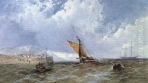 Shipping Off A Coastline by James Edwin Meadows