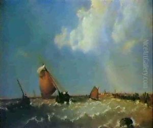 Fishing Smacks In An Onshore Breeze Fishing Smacks In An Onshore Breeze