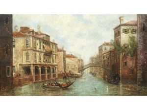 Gondolas On A Venetian Backwater by William Meadows