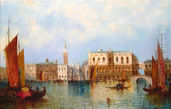 Gondolas On The Canal, Venice - view 1