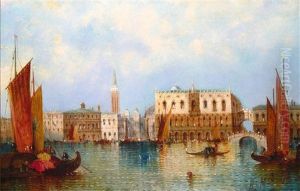 Gondolas On The Canal, Venice