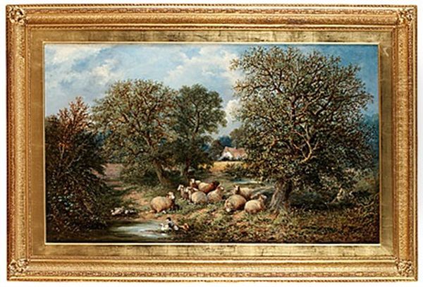 Pastoralt Landskap Med Herde Och Boskap - view 1