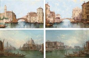 The Scuola Di San Marco From The Grand Canal (+ Off The Grand Canal, Venice; Pair) by William Meadows