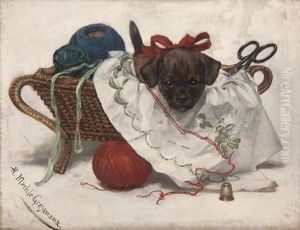 Puppy In A Basket