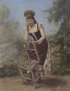 Junge Burgenlanderin In Sommerlicher Tracht by Hedwig Mechle-Grossmann