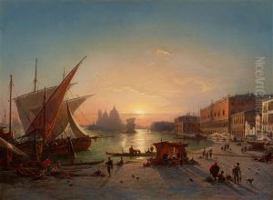 View Of Venice With Santa Maria Della Salute by Louis Mecklenburg