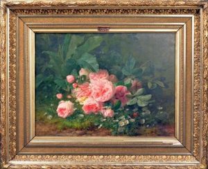 Jetee De Roses Et Papillon by Jules Ferdinand Medard
