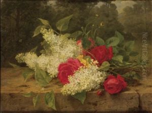 Lilas Et Roses Rouges by Jules Ferdinand Medard